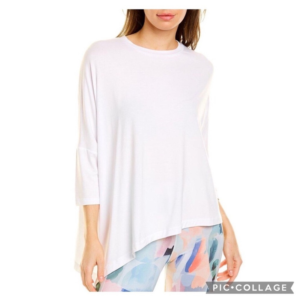 Sweaty Betty Women’s Asymmetrical White Mellow Tee Athleisure Activewear Yoga M